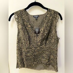 NWT EXPRESS Lace Olive Green crop top - size small